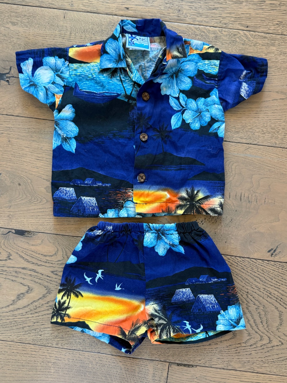 RJC Sportswear Hawaiian Shirt & Shorts Set Toddler 12M Made in Hawaii